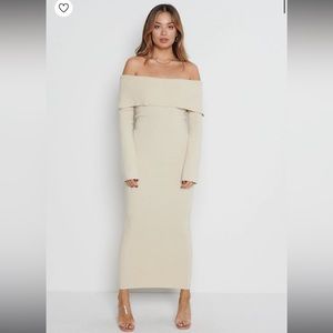 Pretty Lavish Soreya Bardot Knit Dress